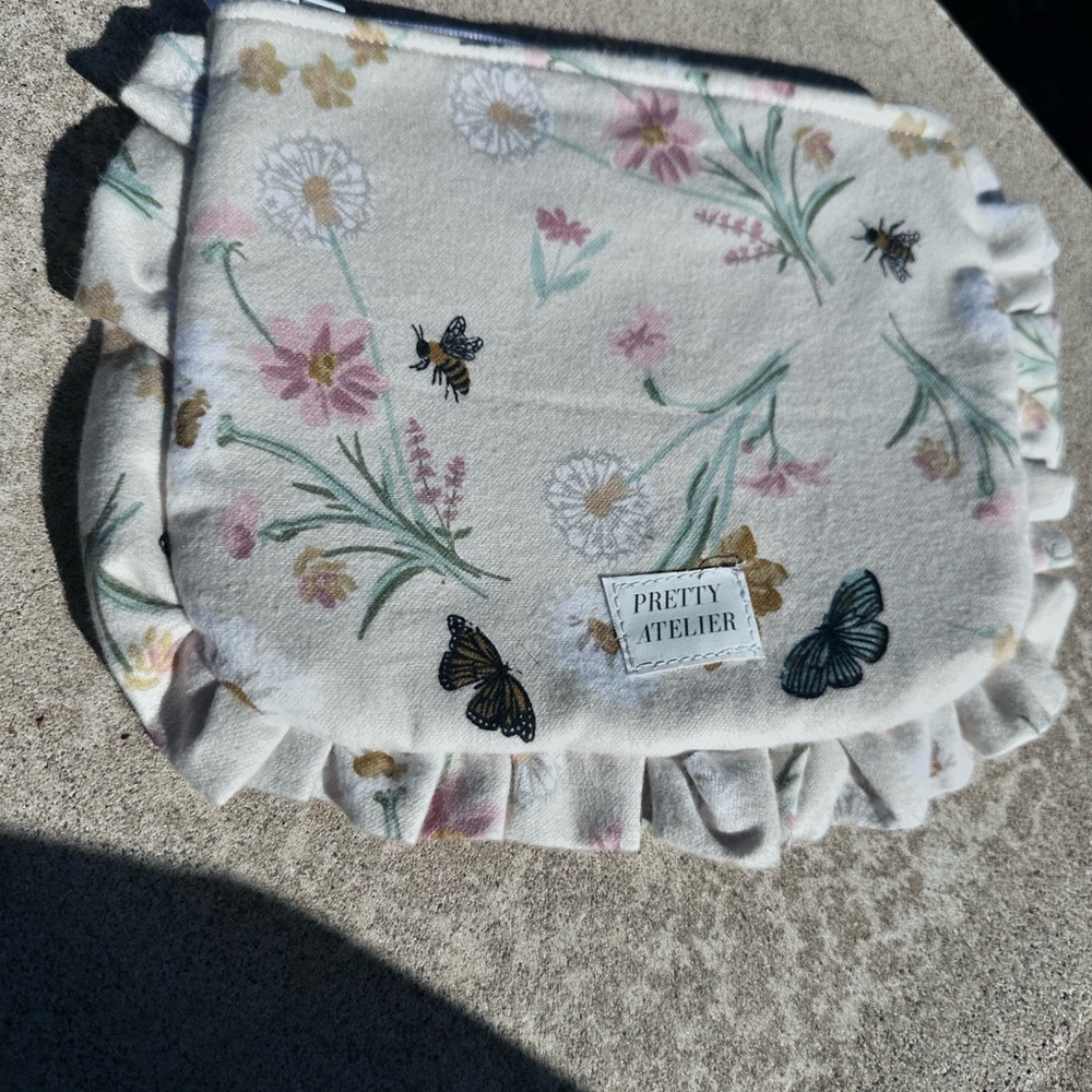 Floral Ruffled Pouch